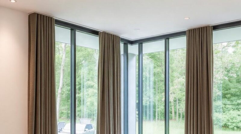 Vorhang-Lösungen für bodentiefe Fenster – Schienensysteme unter Putz